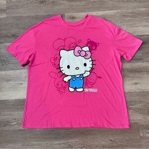 Hello Kitty & Friends Pink Graphic Tee XXXL | Sanrio 2024 Oversized Kawaii Shirt
